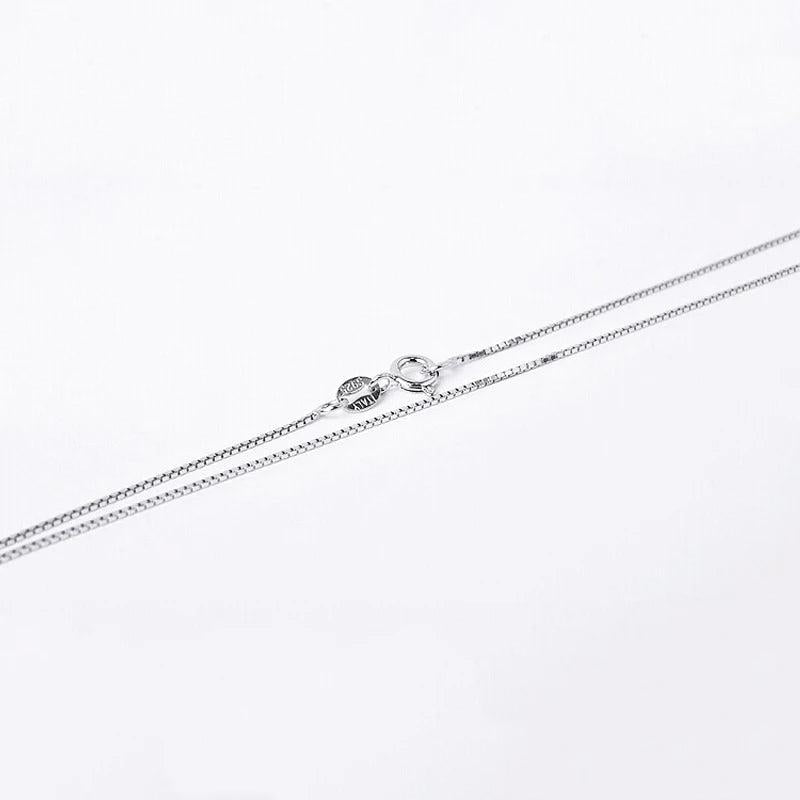 925 Sterling Silver Box Chain Necklace - Lobster Clasp