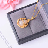 Silver Inlaid Hetian Jade Gourd Pendant Necklace Chinese Craft Jewelry