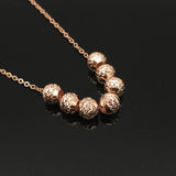 14K Rose Plated Purple Bead Necklace for Women - Chinese Party Jewelry