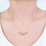 14K Rose Plated Purple Bead Necklace for Women - Chinese Party Jewelry
