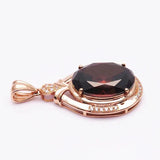Purple Oval Ruby Necklace 14K Rose Light Plated Wedding Party Jewelry