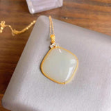Hetian Jade Pendant Necklace Chinese Bohemian Charm Women