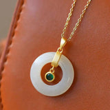 Chalcedony Pendant Necklace Chinese Retro Diamond Jewelry
