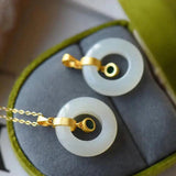 Chalcedony Pendant Necklace Chinese Retro Diamond Jewelry