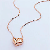 Rose Plated Purple Heart Necklace for Women