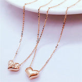 Rose Plated Purple Heart Necklace for Women