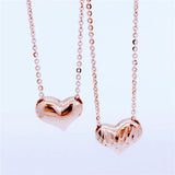 Rose Plated Purple Heart Necklace for Women