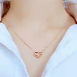 Rose Plated Purple Heart Necklace for Women