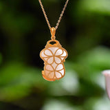 Hetian Jade Cheongsam Pendant Enamel Necklace