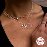 925 Sterling Silver Pendant Chain Necklace For Women