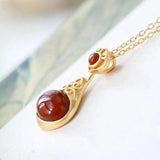 Enamel Porcelain Craft Pendant Necklace Chinese Retro Unique Ancient