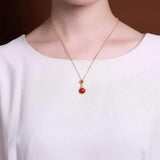 Enamel Porcelain Craft Pendant Necklace Chinese Retro Unique Ancient