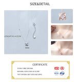 Hollow Polygon Zircon Pendant Necklace 925 Sterling Silver