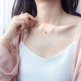 Hollow Polygon Zircon Pendant Necklace 925 Sterling Silver