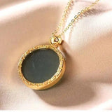 Silver Inlaid Hotan Sapphire South Stone Necklace for Women