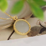 Silver Inlaid Hotan Sapphire South Stone Necklace for Women