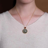 Silver Inlaid Hotan Sapphire South Stone Necklace for Women