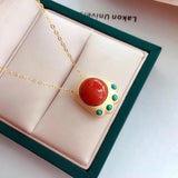 Vintage Red Tourmaline Paw Pendant Necklace