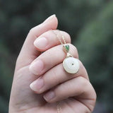 Silver Inlaid Hetian Jade Pendant Necklace Retro Charm Women's Jewelry