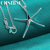925 Silver Starfish Star Pendant Necklace For Women