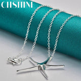 925 Silver Starfish Star Pendant Necklace For Women