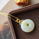 Vintage Chinese Palace Style Hetian Jade Necklace Pendant