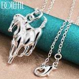 925 Silver Horse Pendant Necklace 18-30 Inch Chain Wedding Party Jewelry