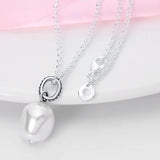 S925 Sterling Silver Water Drop Pearl Necklace