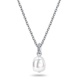 S925 Sterling Silver Water Drop Pearl Necklace