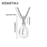 S925 Sterling Silver Water Drop Pearl Necklace