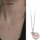 925 Silver Necklace For Women Fine Jewelry Single Pendants Chains Thin