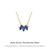 925 Silver CZ Geometric Pendant Necklace