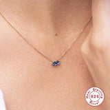 925 Silver CZ Geometric Pendant Necklace