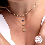 925 Silver CZ Geometric Pendant Necklace