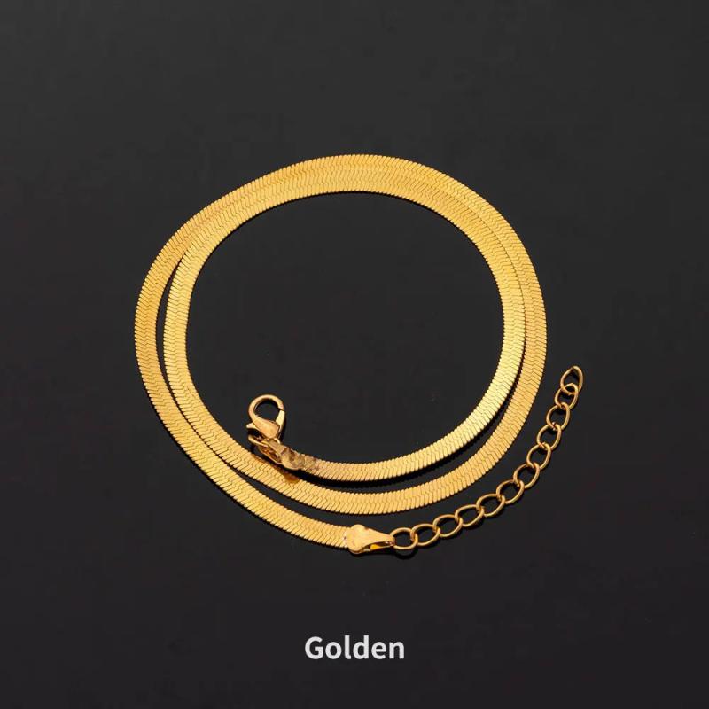 Flat Copper Snakebone Chain Necklace DIY with Pendant Plating