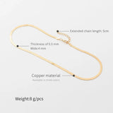 Flat Copper Snakebone Chain Necklace DIY with Pendant Plating
