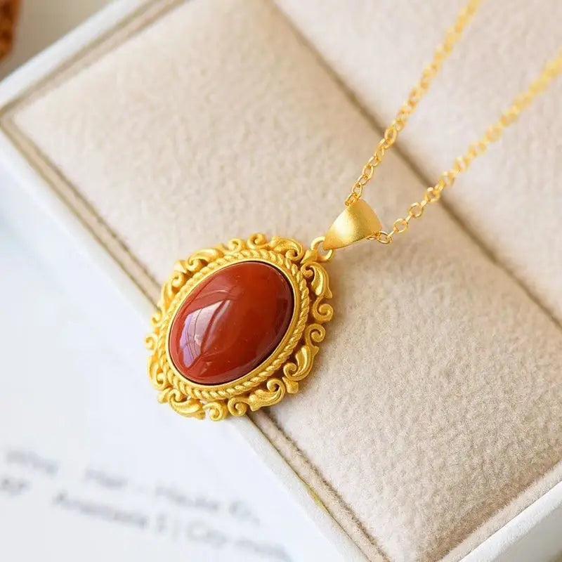 Chinese Enamel Bohemian Pendant Necklace - Women's Jewelry