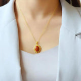 Chinese Enamel Bohemian Pendant Necklace - Women's Jewelry
