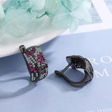 Vintage 925 Silver Plant Zircon Choker Necklace Set