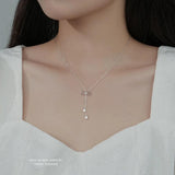 Sterling Silver Bowknot Tassel Pendant Necklaces Women