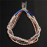 Natural Pearl Beaded Choker Necklace Bohemian Freshwater Pearl Nec