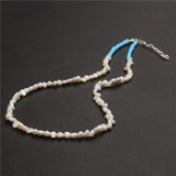 Natural Pearl Beaded Choker Necklace Bohemian Freshwater Pearl Nec