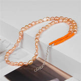 Natural Pearl Beaded Choker Necklace Bohemian Freshwater Pearl Nec