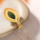 Hetian Sapphire Hollow Diamond Pendant Necklace