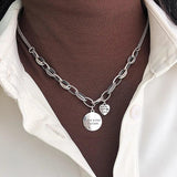 925 Sterling Silver Heart Sweater Chokers Necklace Bracelet Set
