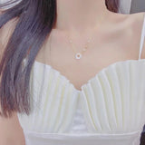Natural Shell Jade Pendant Necklace 14k Real Dainty Minimalist Wedding Jewelry