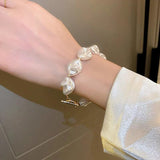 French Style Irregular Geometric Pearl Necklace for Women