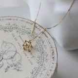 Punk Hollow Cube Pendant Necklace Women Vintage Collar Necklaces