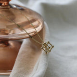 Punk Hollow Cube Pendant Necklace Women Vintage Collar Necklaces