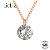 925 Sterling Silver Small CZ Crystal Pendant Necklace for Women